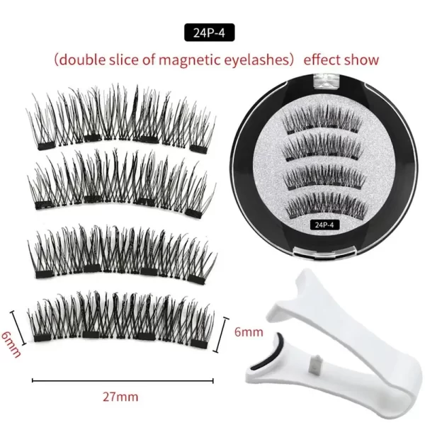 4pcs Magnetic Eyelashes Natural Long With Applicator Reusable Lashes Extension Women Beauty Thick Long 3D False Magnetic Lashes - Image 13