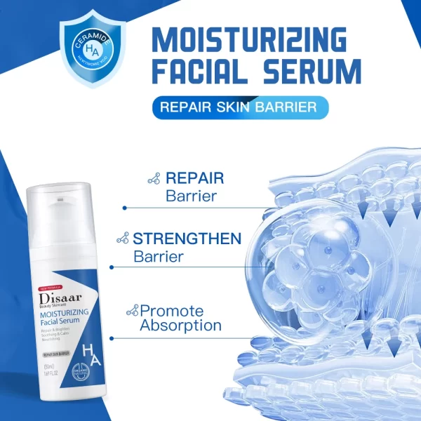 Disaar Moisturizing Serum 50ml Hyaluronic Acid Ceramide Nicotinamide Essence Intensive Hydrating Fine Pore Brighten Skin Care - Image 3