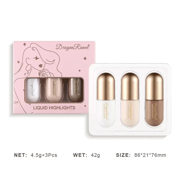 3Pcs/Box Matte Contouring Bronzer Stick Liquid High Gloss Brown Nose Shadow Cream Brighten Concealer Highlight Foundation Makeup - Image 6