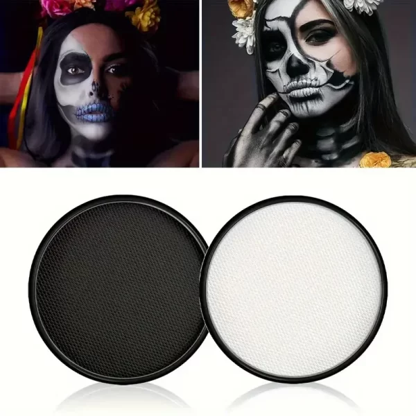 30G Water Monochromatic Body Paint Black And White Matching Makeup Face Paint Halloween Party Waterproof Makeup Body Painting - Image 3