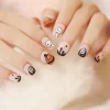 24pcs Artificial Acrylic Nail Art Fake Nails Full Coverage Removable Press on Nails Halloween Pumpkin Skull Moon False Nail Tip - Image 13