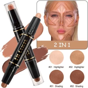 Dual-end Highlighter Concealer Stick Contour Shadow Smear Pen Brighten Face Body Nose Shadow Multi-functional Contouring Sticks