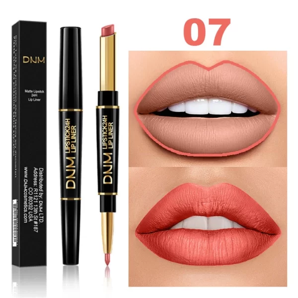 2 In 1 Matte Lipstick Pencil Double Head Lip Liner Pen Red Nude Long Lasting Waterproof Lady Charming Lip Pencil Makeup Tools - Image 10