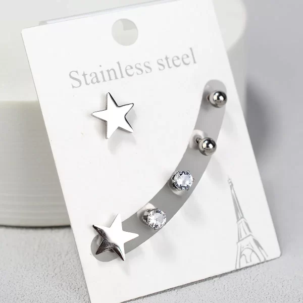 Stainless Steel Earrings Small Cute Butterfly Star Moon Heart Stud Earrings Set Punk Piercing Earing Women's Minimalist Jewelry - Image 35