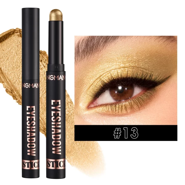 Smoky Dark Blue Eyeshadow Pencil Stick Waterproof Pearlescent 16 Colors Metallic Glitter Eye Shadow Highlighter Pen Makeup Tool - Image 12