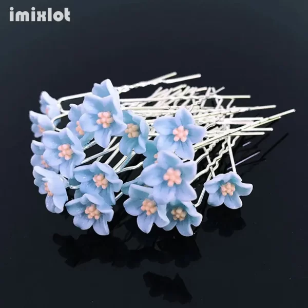 20Pcs Fashion Lily Flower Hair Pins Clips Bride Headpiece U Shaped Flowe Hairpin Wedding Hair Accessories Party Jewelry Gift - Image 6