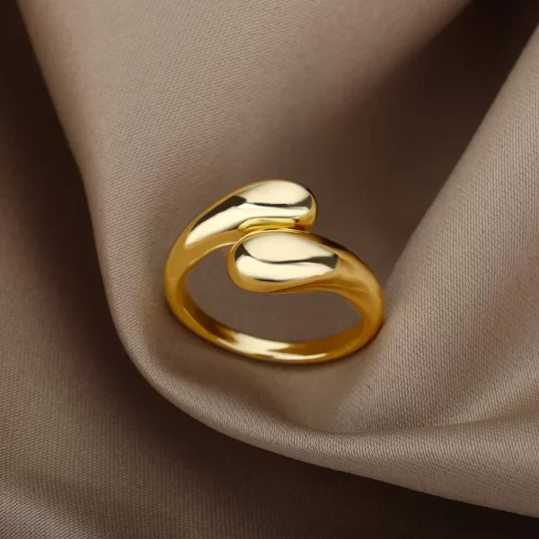 Stainless Steel Rings for Women Waterproof Open Gold Color Ring Wedding Couple Band Jewelry Gifts Free Shipping Items anillos - Image 4