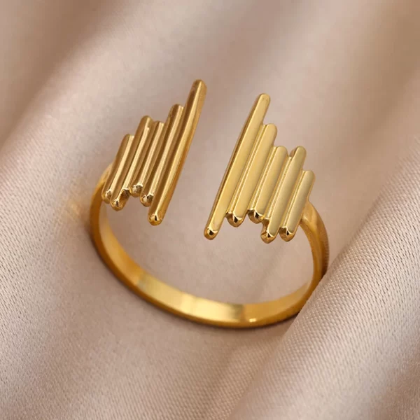Stainless Steel Rings For Women Men Gold Color Hollow Wide Open Ring Female Male Fashion Wedding Party Finger Jewelry Gift 2024 - Image 40
