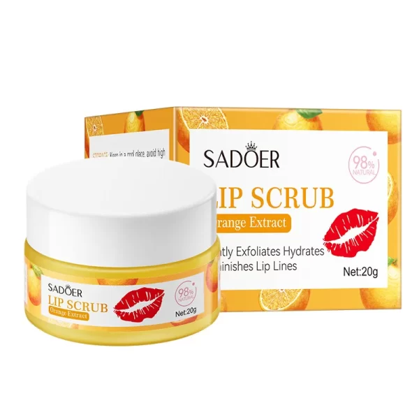 SADOER Fruit Lip Scrub Cream Moisturizing Lips Plumper Hydrating Nourishing Avocado Orange Strawberry Lip Mask Lipstick - Image 5