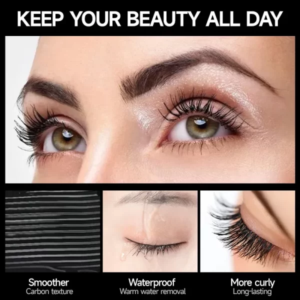 4D Thickening Mascara Waterproof No Fading Eye Lashes Brush Enhance Eyelashes Anti-fouling Black Lasting Mascara Korean Makeup - Image 4