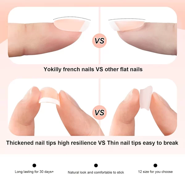 24/120Pcs Nude White French Fake Nail Short Square Nail Tips Fashion Wearable False Nails Simple Full Cover Press on Nails - Image 5