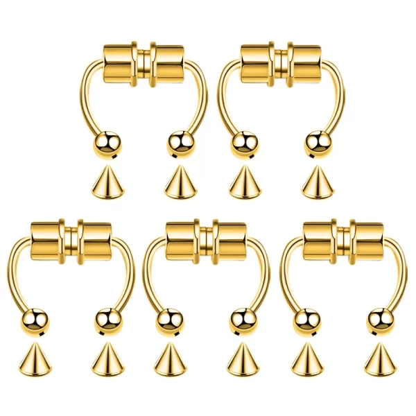 5pcs Stainless Steel Magnet Fake Nose Ring Hoop Fake Piercing Hoop Septum Rings For Women Fashion Gothic Rock Body Jewelry Gifts - Image 12