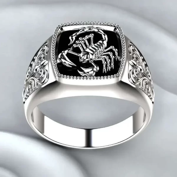 Fashion Milangirl Top-quality Gothic Punk  Scorpion Male Retro Ring for Man  Pattern Rings  Men Jewelry  Whole Sale - Image 2