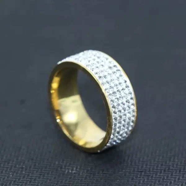 Shine Silver and Gold Color Women Ring Round Inlaid White Zircon Ring for Women Men Engagement Wedding Jewelry Gift - Image 4