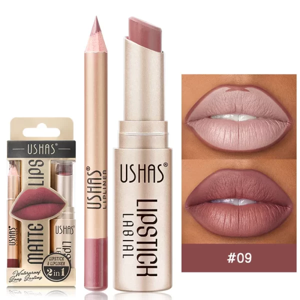 2 In 1 Matte Lipstick Set Lip Liner Waterproof Long Lasting Lip Gloss Cosmetics For Women Sexy Durable Luxury Korean Makeup - Image 15