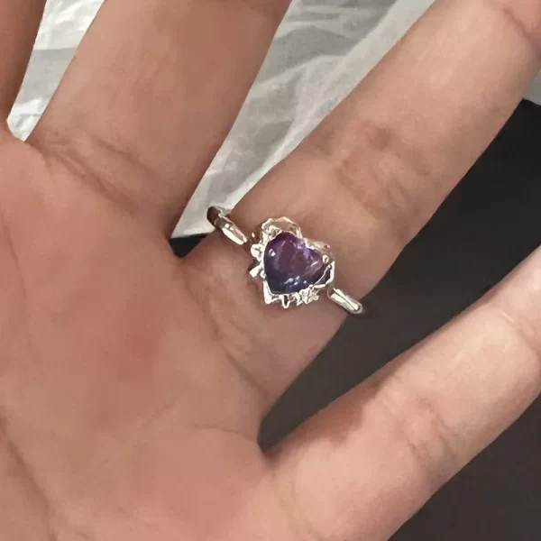 Y2K Crystal Rings Kpop Heart Adjustable Ring Irregular Geometry Punk Vintage Rings Set for Women Girls New Fashion Jewelry - Image 15