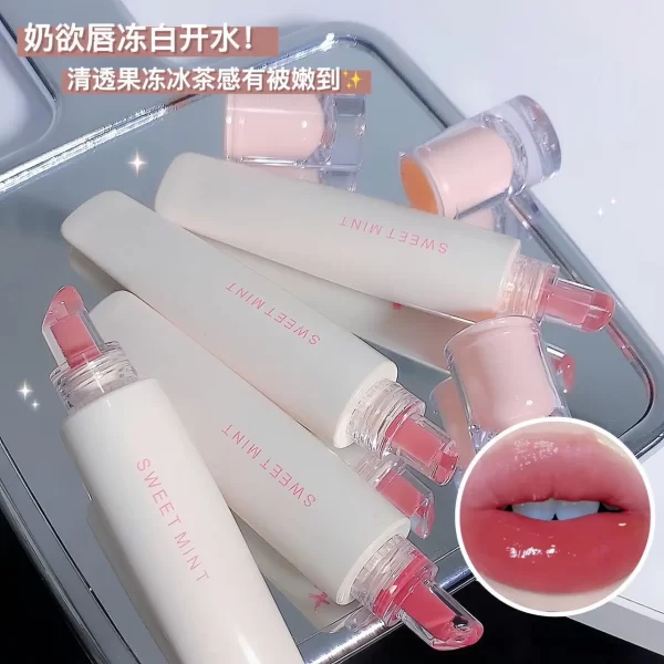 Sweet Mint Jelly Lip Glaze Non-stick Lip Tint Lasting Cosmetic Liquid Lip Moisturizing Crystal Lipstick Korean Glass Gloss - Image 4