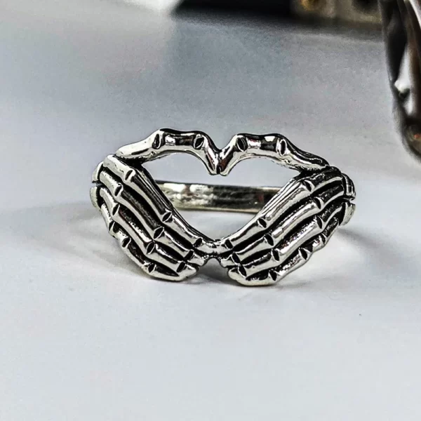 Vintage Gothic Heart Rings Set For Women Men Punk Playing Card Spades Geometric Hollow Butterfly Ring Retro Finger Ring Jewelry - Image 8