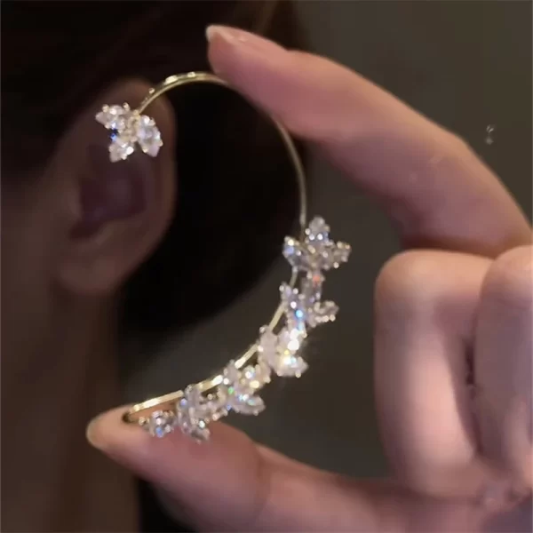 Korean Elf Butterfly Ear Cuff Without Piercing Clip Earrings for Women Elegant Sparkling Zircon Crystal Ear Clip Wedding Jewelry - Image 23