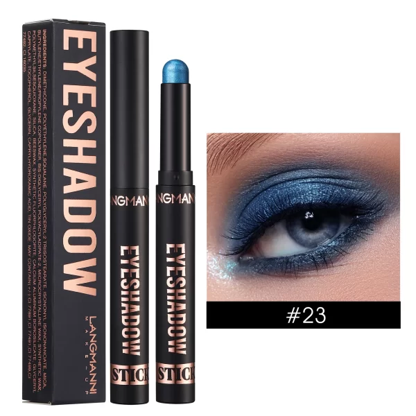 Smoky Dark Blue Eyeshadow Pencil Stick Waterproof Pearlescent 16 Colors Metallic Glitter Eye Shadow Highlighter Pen Makeup Tool - Image 9
