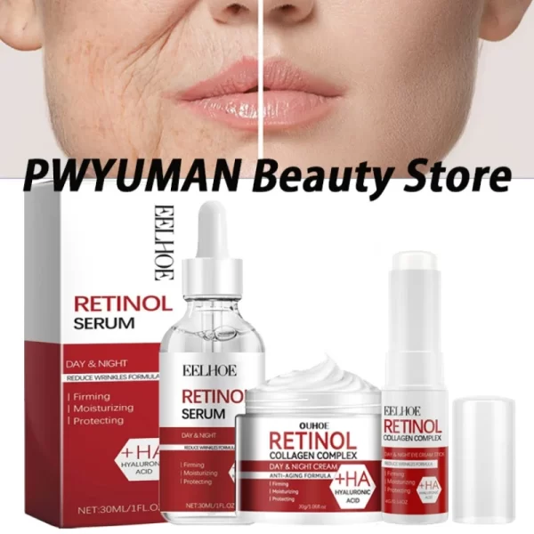 Original Remove Wrinkle Face Set Firming Lifting Anti-Aging Serum  Fade Fine Lines Eye stick Improve Puffiness Korean Skin Care - Image 7