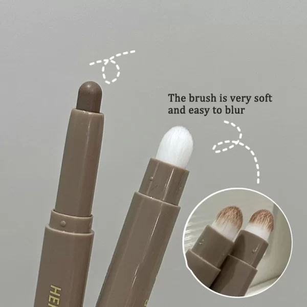 Nose Shadow Bronzers Contouring Makeup Pen Natural Grey Brown Three-dimensional Face Matte Shadow Cream Contour With Brush - Image 4