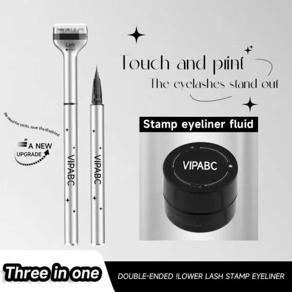 Lower Eyelash Stamp Professionnelle Eyelash Seal Eyeliner Pen Waterproof Sweat Proof Eye Liner 2 In 1 Double Ended Eyelash Seal - Image 4