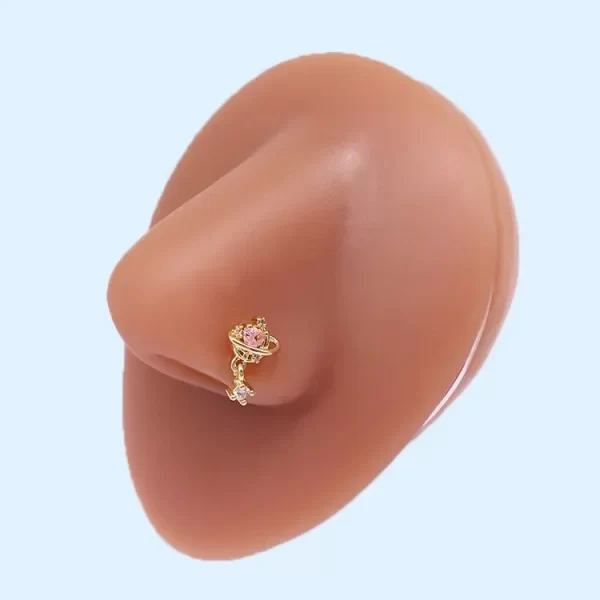 1Pcs 20G Stainless Steel L Shaped Nose Studs Ring for Women Fashion Cross Flower CZ Screw Nose Piercing Jewelry - Image 12