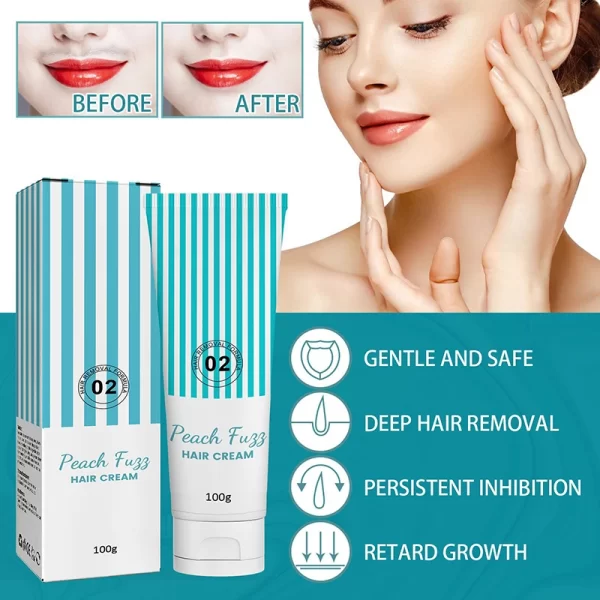 Hair Removal Ointment Product Facial Gentle Soothing Hair Removing Sensitive Depilatory Cream Skin Care Beauty Health 100ml - Image 2