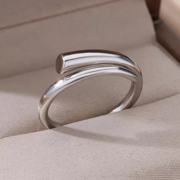 Stainless Steel Rings For Women Men Gold Color Hollow Wide Open Ring Female Male Fashion Wedding Party Finger Jewelry Gift 2024 - Image 28