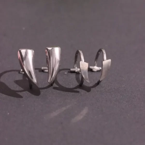 HUANZHI Stainless Steel Personalised Sharp Teeth Fake Piercing Lip Ring Punk Exaggerated Jewelry for Women Gothic Body Jewelry - Image 5