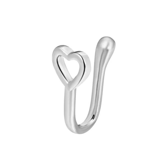 Shiny Crystal Rhinestone Hollow Heart Fake Piercing Nose Ring for Women Teens U-shaped Nose Clip Non-perforated Septum Jewelry - Image 23