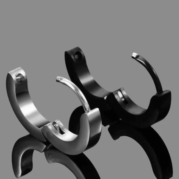 1 Pair Men Women Punk Stainless Steel Ear Circle Earring Simple Ear Buckle Gothic Fashion Jewelry Hot Selling Pop Jewelry - Image 5