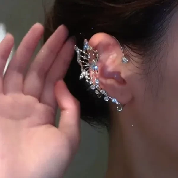 Gold Silver Color Metal Butterfly Ear Clips Without Piercing For Women Sparkling Zircon Ear Cuff Clip Earrings Wedding Jewelry - Image 10