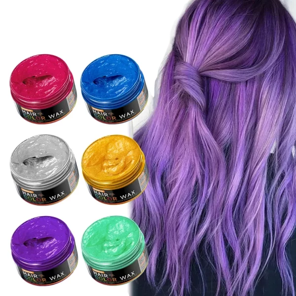 GOIPLE Unisex 120g Hair Color Wax Pomade Temporary Long Lasting Hold Hair Dye Cream Mud Disposable Molding Coloring Styling Gel - Image 2