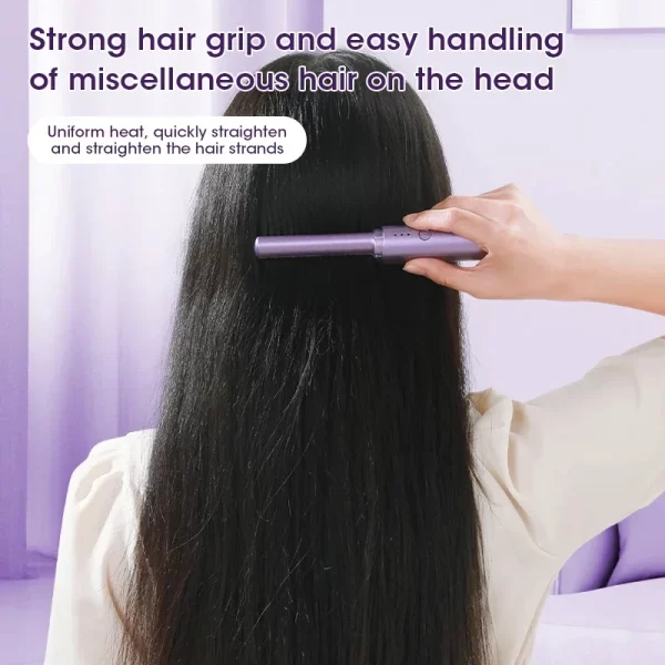 2 in 1 Wireless Hair Hot Comb Hair Straightener Curler Comb Fast Heating Negative Ion Straightening Curling Brush Styling Tools - Image 6