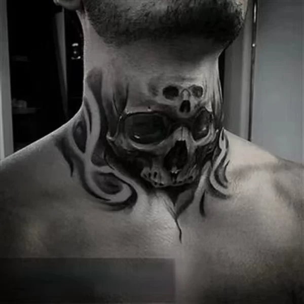 4pc/Set Dark Skull Owl Neck Waterproof Tatouage Temporaire Stickers Praying Hands Temporary Fake Tattoos Cool Men Women Adesivos - Image 4