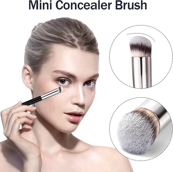 1/2/5 pcs Foundation Concealer Brush, Premium Contour Blusher Brushes, Flawless Under Eye Dense Face Makeup Brush For Blending - Image 3