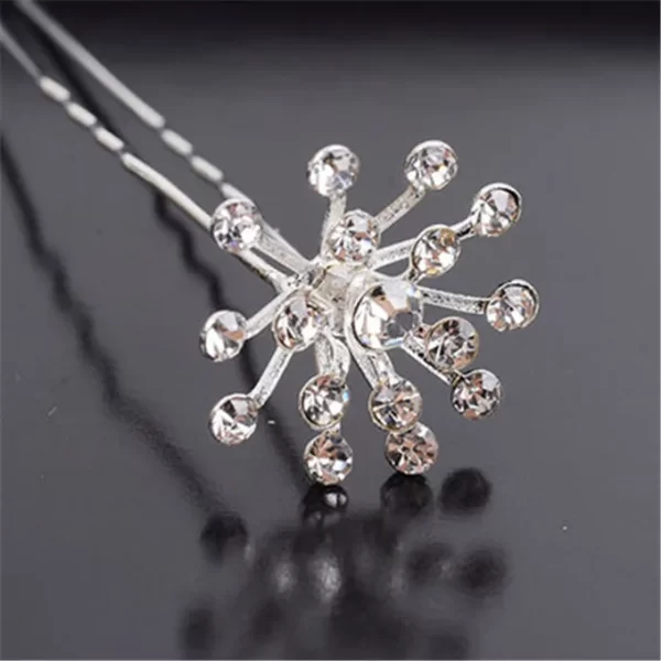 Bride Hair Accessories Rhinestone Flower Crystal Hairpins Retro Pave Hair Clip Hair Jewelry For Women Wedding Party Hair Pins - Image 7