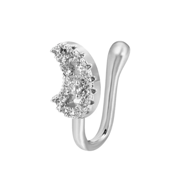 Shiny Crystal Rhinestone Hollow Heart Fake Piercing Nose Ring for Women Teens U-shaped Nose Clip Non-perforated Septum Jewelry - Image 29