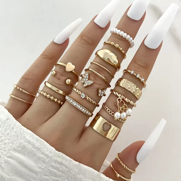 Silver Color Geometric Knuckle Rings Set For Women Eye Cross Sun And Moon Leaf Charm Finger Ring Female Boho Party Jewelry - Image 13