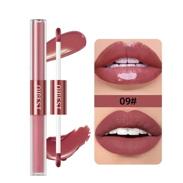 2 IN 1 Double Head Lip Gloss Matte Velvet Red Lip Tint Liquid Lipstick Mirror Gloss Lip Glaze Waterproof Lips Makeup Cosmetics - Image 7
