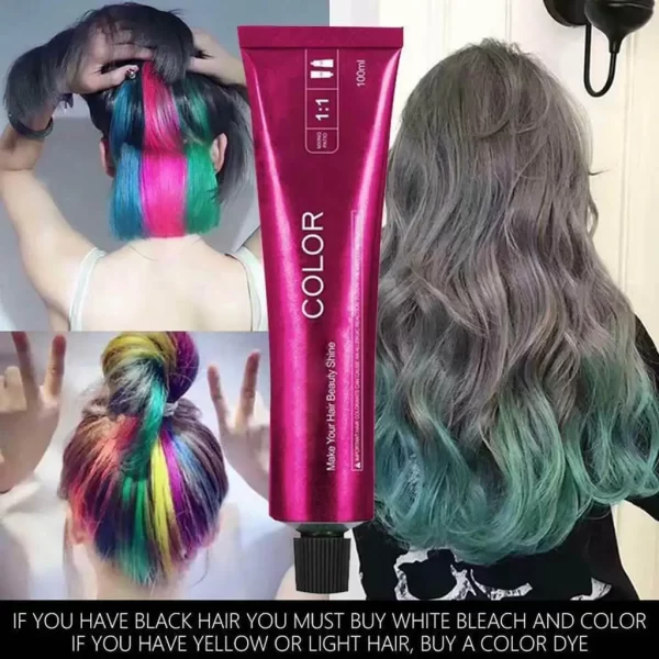 Damage-Free Permanent Hair Color Dye Set DIY Hair Coloring Kit brown hot pink hair dye color for gray hair coverage Styling Tool - Image 4