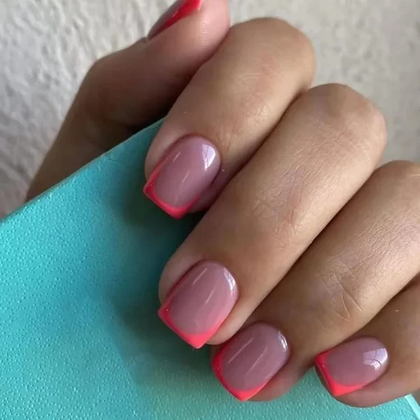 24Pcs Simple Matte Orange French False Nails Press on Wearable Artificial Mid Length Fake Nail Manicure Full Cover Nail Tips - Image 3