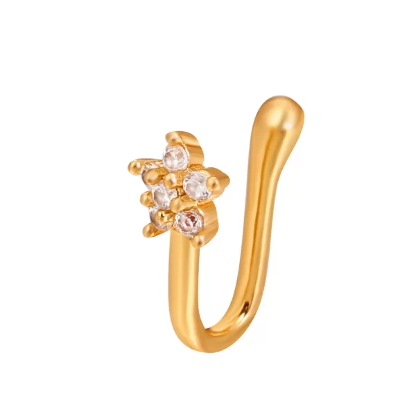 Shiny Crystal Rhinestone Hollow Heart Fake Piercing Nose Ring for Women Teens U-shaped Nose Clip Non-perforated Septum Jewelry - Image 24