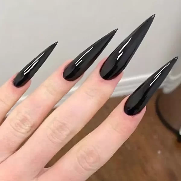 Wine Red Fake Nail Tips Long Pointed Head Glossy Press on Nails Wearable Full Cover INS Gradient Color False Nail Tips 24pcs - Image 13
