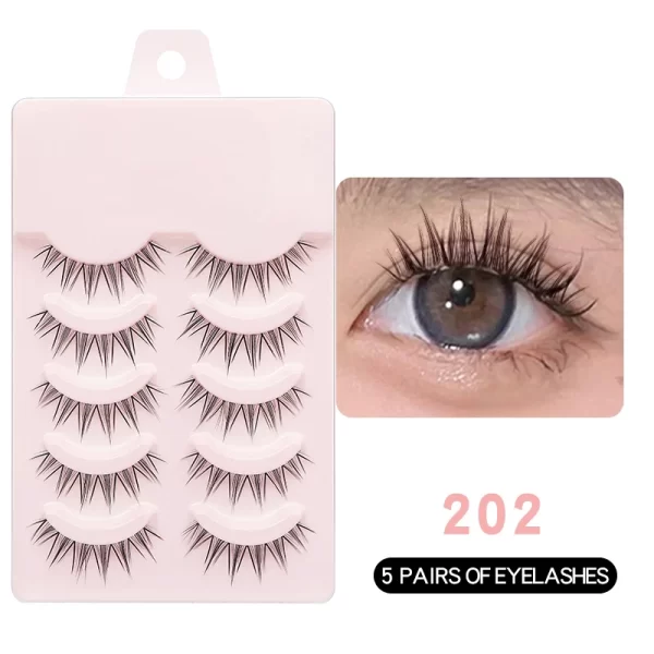 DINGSEN Fake Eyelash Anime Lashes 5 Pairs Little Devil Eyelashes Natural Daily Makeup Manga Eyelashes Clear Band Eyelashes - Image 12