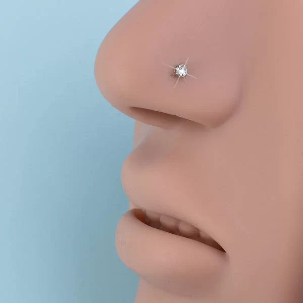 61PCS Nose Piercing Kit Including 1pc Disposable Nose Piercing Gun Machine 60pcs CZ Straight Nose Studs Body Jewelry Tool Set - Image 3