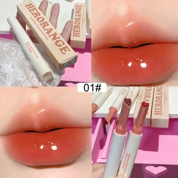 Mirror Glass Solid Lip Glaze Water Light Heart Shape Lipstick Pen Clear Oil Jelly Lip Gloss Korean Tint Makeup Girl Cosmetics - Image 6