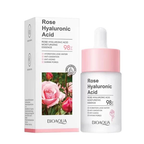 30ml BIOAOUA Rose Hyaluronic Acid Nourishing Essence Moisturizing Face Serum Hydrating Brighten Shrink Pores Skincare - Image 6